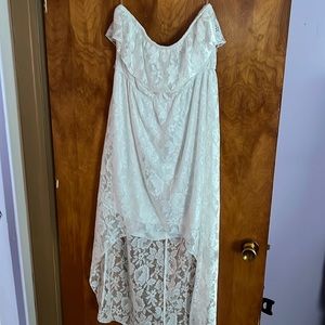 Strapless white dress